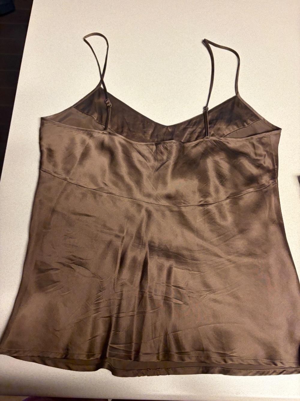 Jacob Connexion Brown Silk Beaded & Sequin Spaghetti Strap Camisole Size Medium - Picture 5 of 8